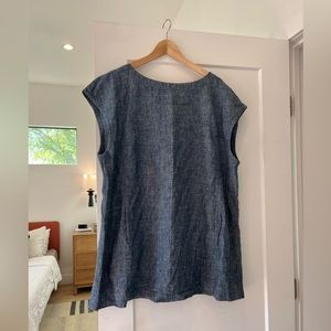 Eileen Fisher chambray Tunic Top- 1X